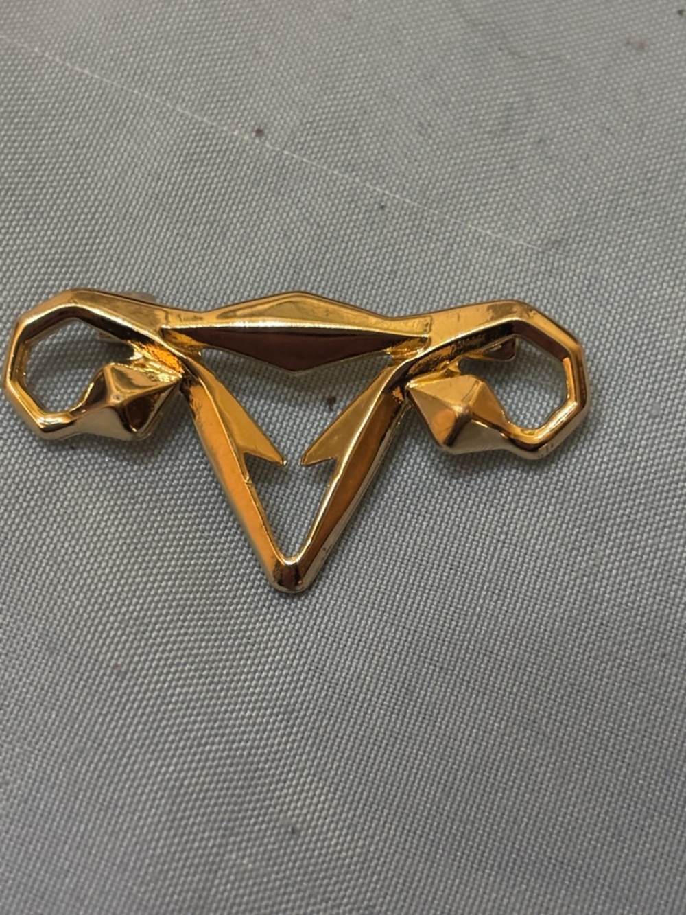 Gold Geometric Statement Pin Brooch